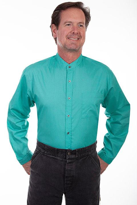Scully MINT BUTTON FRONT BAND COLLAR SHIRT - Flyclothing LLC