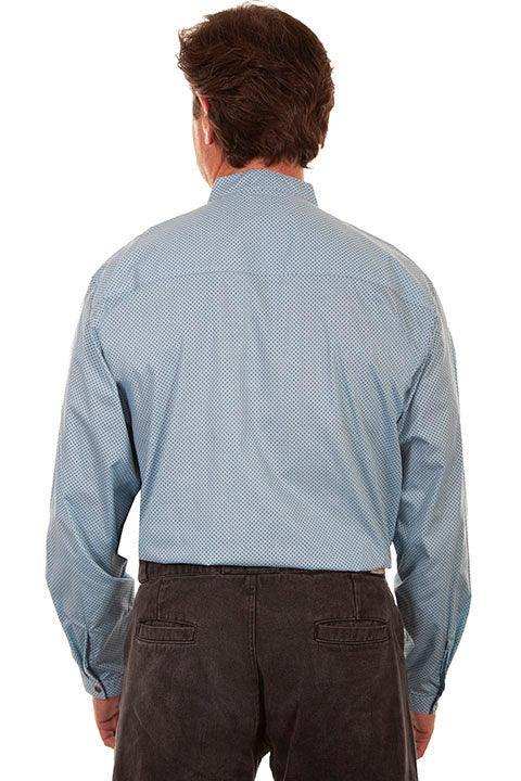 Scully LIGHT BLUE BUTTON FRONT BAND COLLAR SHIRT - Scully Leather - Flyclothing LLC