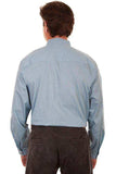 Scully LIGHT BLUE BUTTON FRONT BAND COLLAR SHIRT - Scully Leather