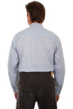 Scully BLUE BUTTON FRONT BAND COLLAR SHIRT - Scully Leather
