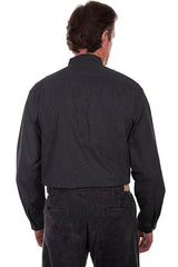 Scully BLACK BUTTON FRONT BAND COLLAR SHIRT - Flyclothing LLC