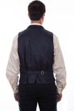 Scully BLUE SOLID 4 POCKET VEST W/PIPING POINT - Scully Leather