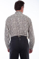 Scully BROWN PAISLEY & CIRCLES BUTTON FRONT SHIRT - Flyclothing LLC