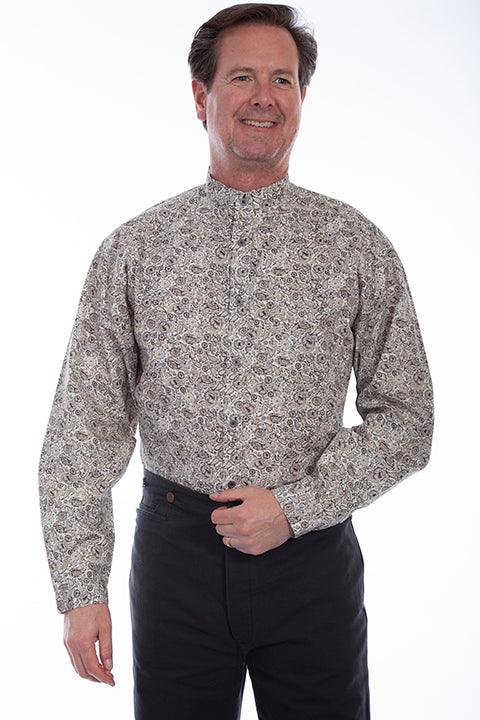 Scully BROWN PAISLEY & CIRCLES BUTTON FRONT SHIRT - Flyclothing LLC