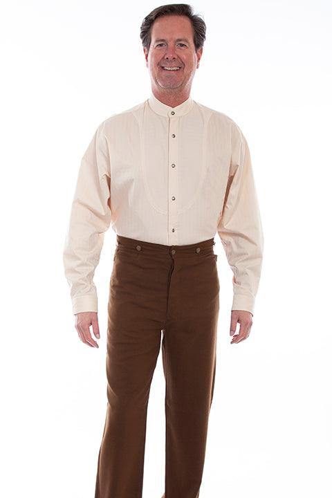 Scully Leather 95% Cotton 5% Spandex Brown Stretch Canvas Weave Pant - Scully Leather