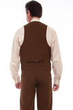 Scully Leather 95% Cotton 5% Spandex Brown Stretch Canvas Weave Vest - Scully Leather