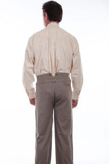 Scully Leather 95% Cotton 5% Spandex Brown Herringbone Pant - Scully Leather - Flyclothing LLC