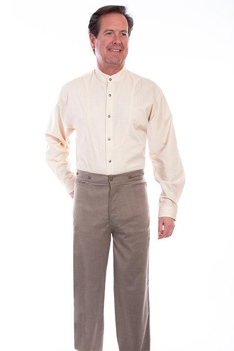 Scully Leather 95% Cotton 5% Spandex Brown Herringbone Pant - Scully Leather