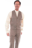 Scully Leather 100% Cotton Brown Herringbone Vest - Scully Leather