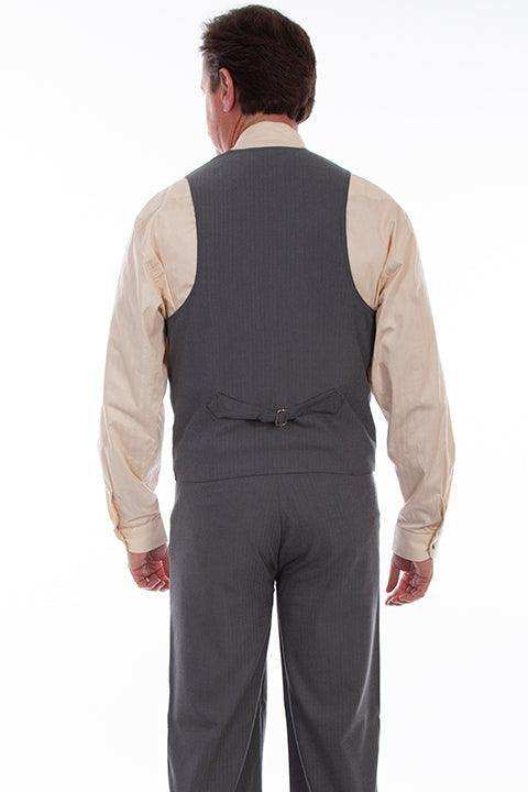 Scully Leather 100% Cotton Charcoal Herringbone Vest - Scully Leather - Flyclothing LLC