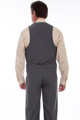 Scully Leather 100% Cotton Charcoal Herringbone Vest - Flyclothing LLC