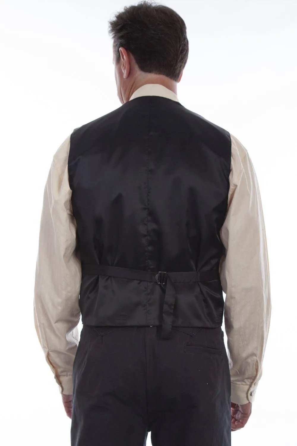 Scully Black Silk Single Breasted Vest - Scully Leather - Flyclothing LLC