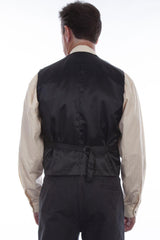 Scully Black Silk Single Breasted Vest - Flyclothing LLC