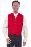 Scully Red Silk Single Breasted Vest - Scully Leather