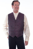 Scully Jaquard Vest Burgundy - Scully Leather