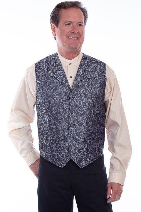 Scully Jaquard Vest Pewter - Scully Leather