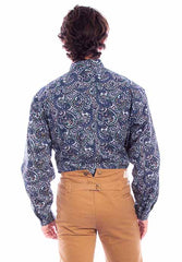Scully Leather Rangewear Green Paisley Button Up Shirt