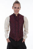Scully RED BAND COLLAR VEST W/RICK-RACK FRONT - Scully Leather