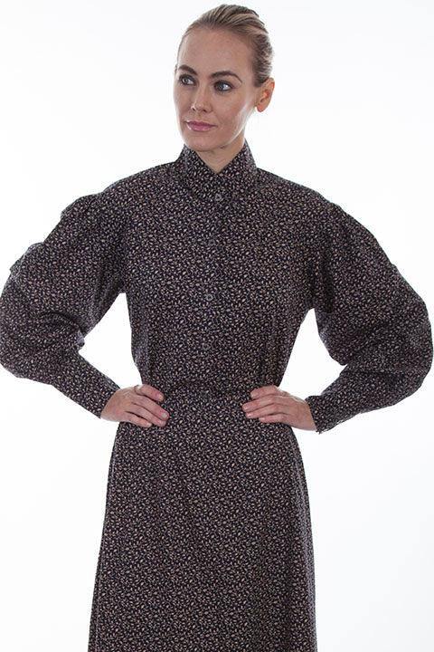Scully NAVY CALICO PRINT BLOUSE - Scully Leather
