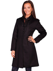 Scully BLACK LADIES EMBROIDERED FROCK COAT - Flyclothing LLC