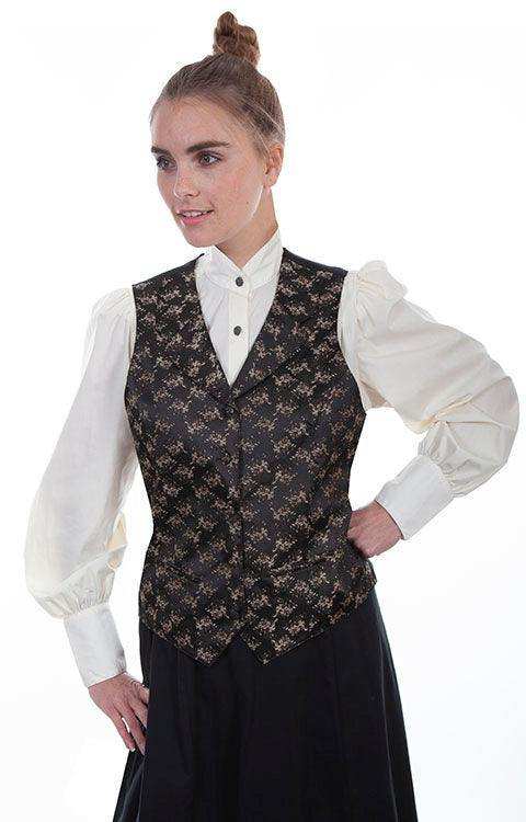 Scully BROWN LADIES FLORAL VEST - Scully Leather - Flyclothing LLC