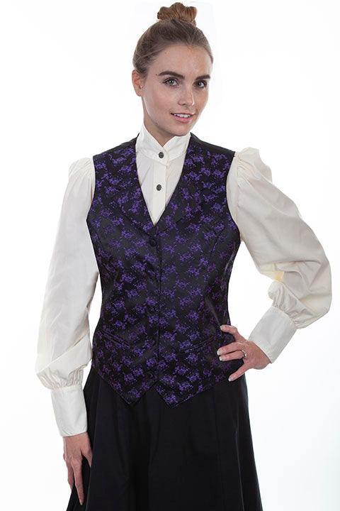 Scully PURPLE LADIES FLORAL VEST - Scully Leather