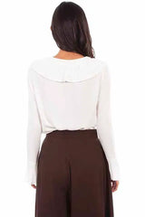 Scully Leather Rangewear White Ruffle Lace Up Blouse - Scully Leather - Flyclothing LLC