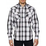 Rodeo Clothing Gray Cotton/Poly men's L/S plaid western shirt - Rodeo Clothing - Flyclothing LLC