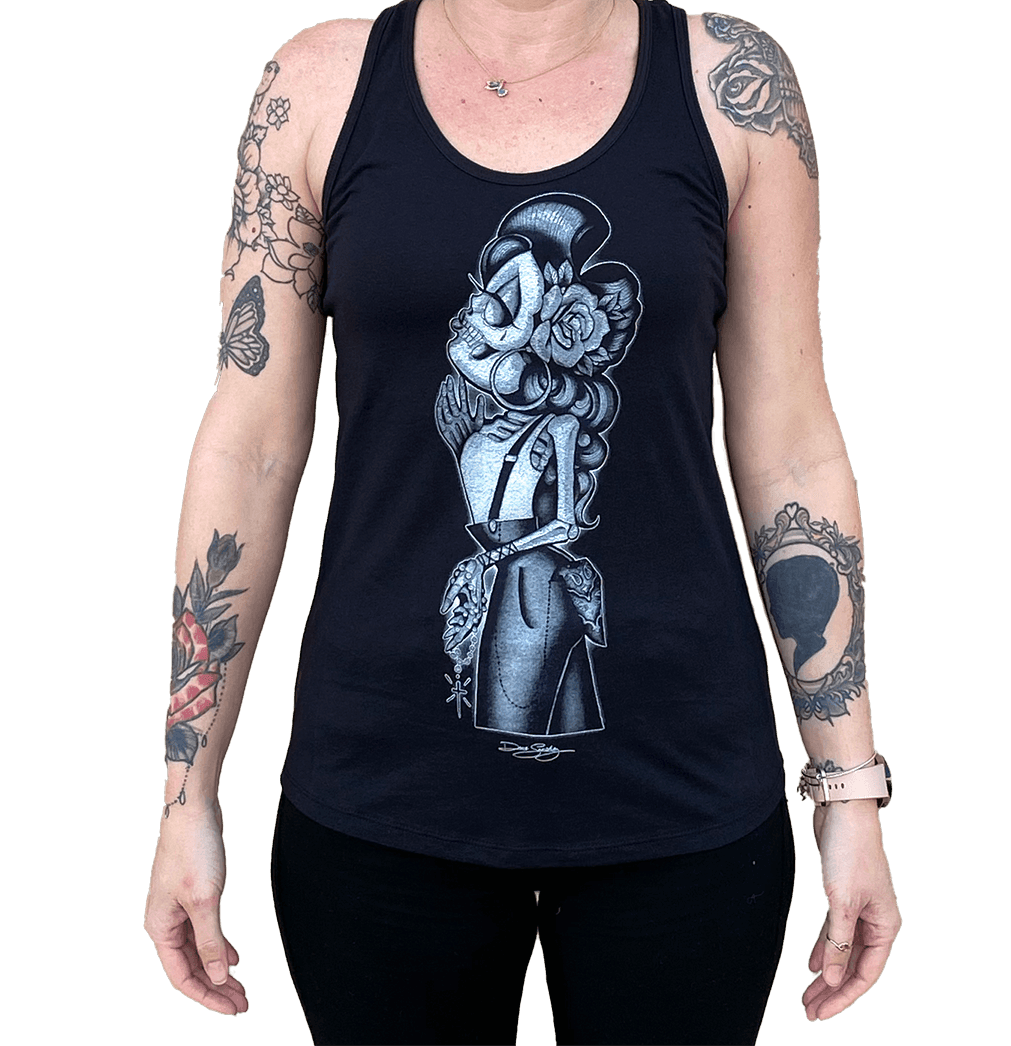 Dave Sanchez Rosie Women's Racerback T-Shirt - Lowbrow Art Company