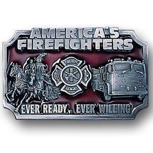 American Fire Fighters Enameled Belt Buckle - Siskiyou Buckle