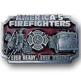 American Fire Fighters Enameled Belt Buckle - Siskiyou Buckle