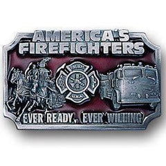 American Fire Fighters Enameled Belt Buckle - Siskiyou Buckle