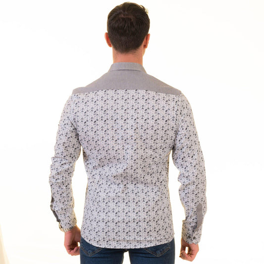 Gravity Homme Men's Long Sleeve Button Down / Positano Gray S6 - Gravity Homme