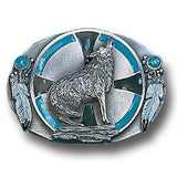 Southwest Wolf Enameled Belt Buckle - Siskiyou Buckle