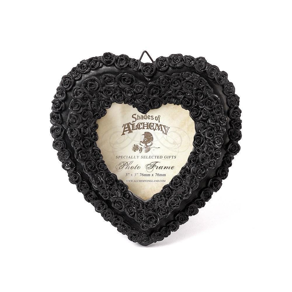 The Vault Small Black Rose Heart Photo Frame - Alchemy Gothic