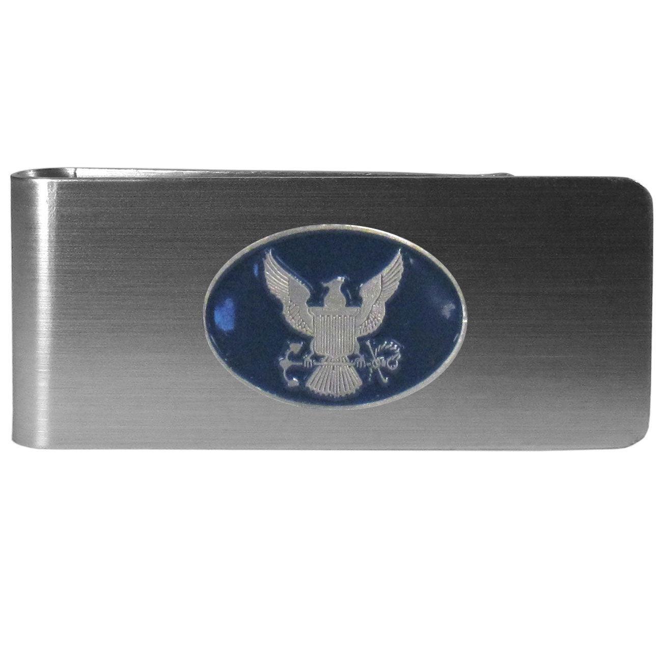 Navy Brushed Metal Money Clip - Flyclothing LLC