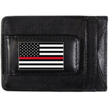 Thin Red Line Firefighter Flag Leather Cash and Cardholder  - Siskiyou Buckle
