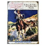 Cowboy Calf Roper Distressed Wood Western Sign (Large) - Rockmount Clothing