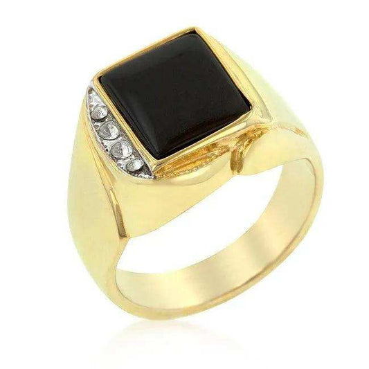 Onyx and Crystal Statement Ring - JGI - Flyclothing LLC