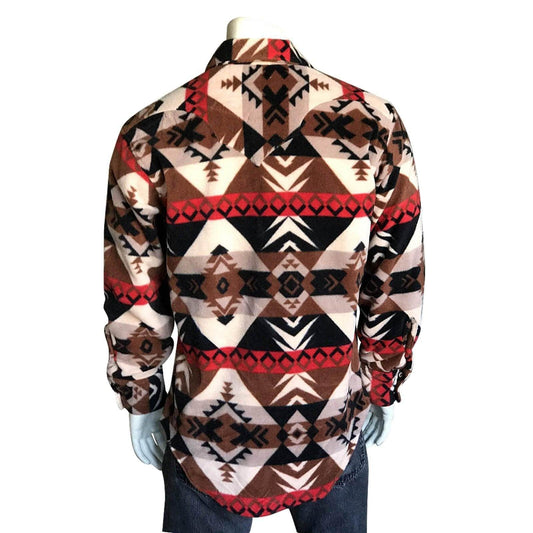 Rockmount Clothing Mens Native Pattern Fleece Western Shirt In Black Red - Rockmount Clothing