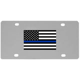 Thin Blue Line Police Flag License Plate Wall Plaque - Siskiyou Buckle