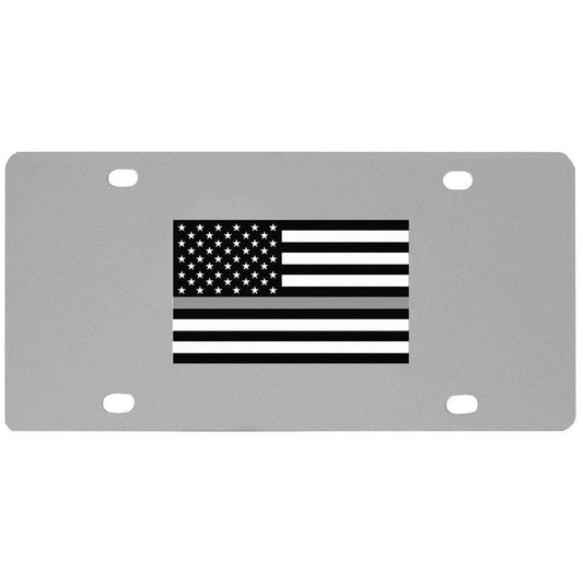 Thin Gray Line Veterans Flag License Plate Wall Plaque - Siskiyou Buckle