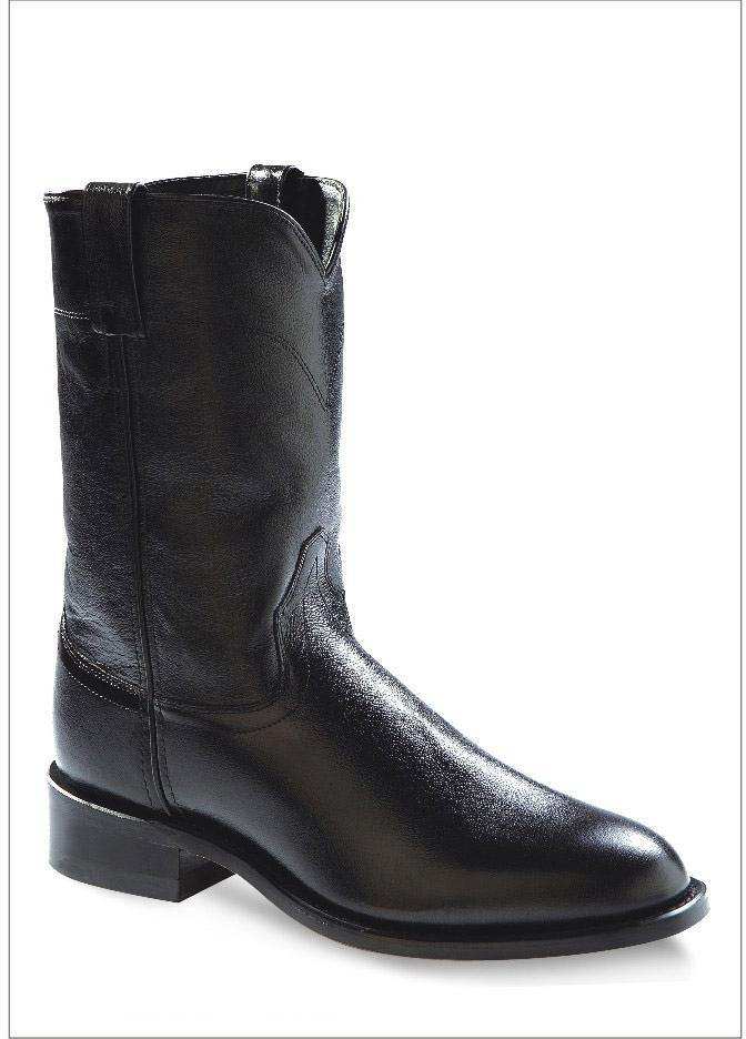 Old West Black Mens Roper Toe Boots - Old West - Flyclothing LLC