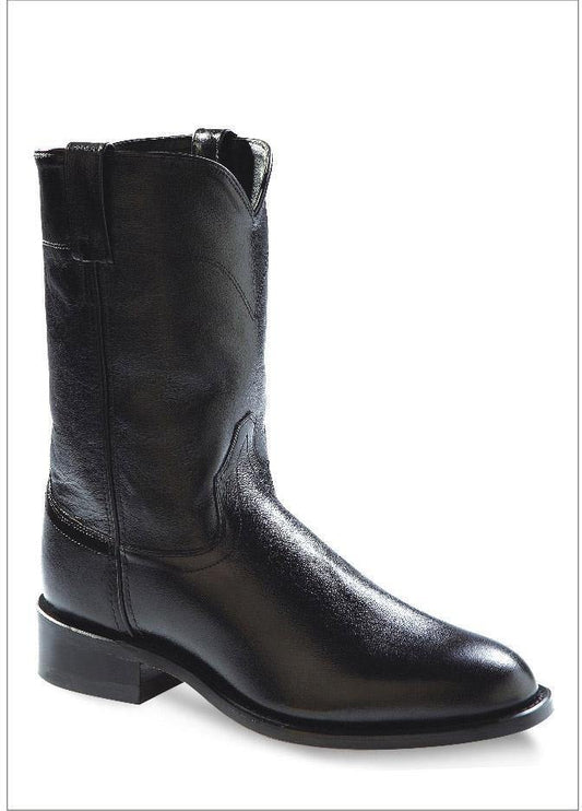 Old West Black Mens Roper Toe Boots - Old West