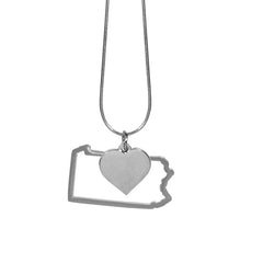 Pennsylvania State and Heart Charm Necklace - Flyclothing LLC
