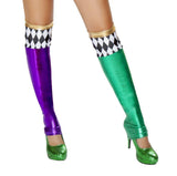 Roma Costume Green/Purple Jester Leggings - Roma Costume