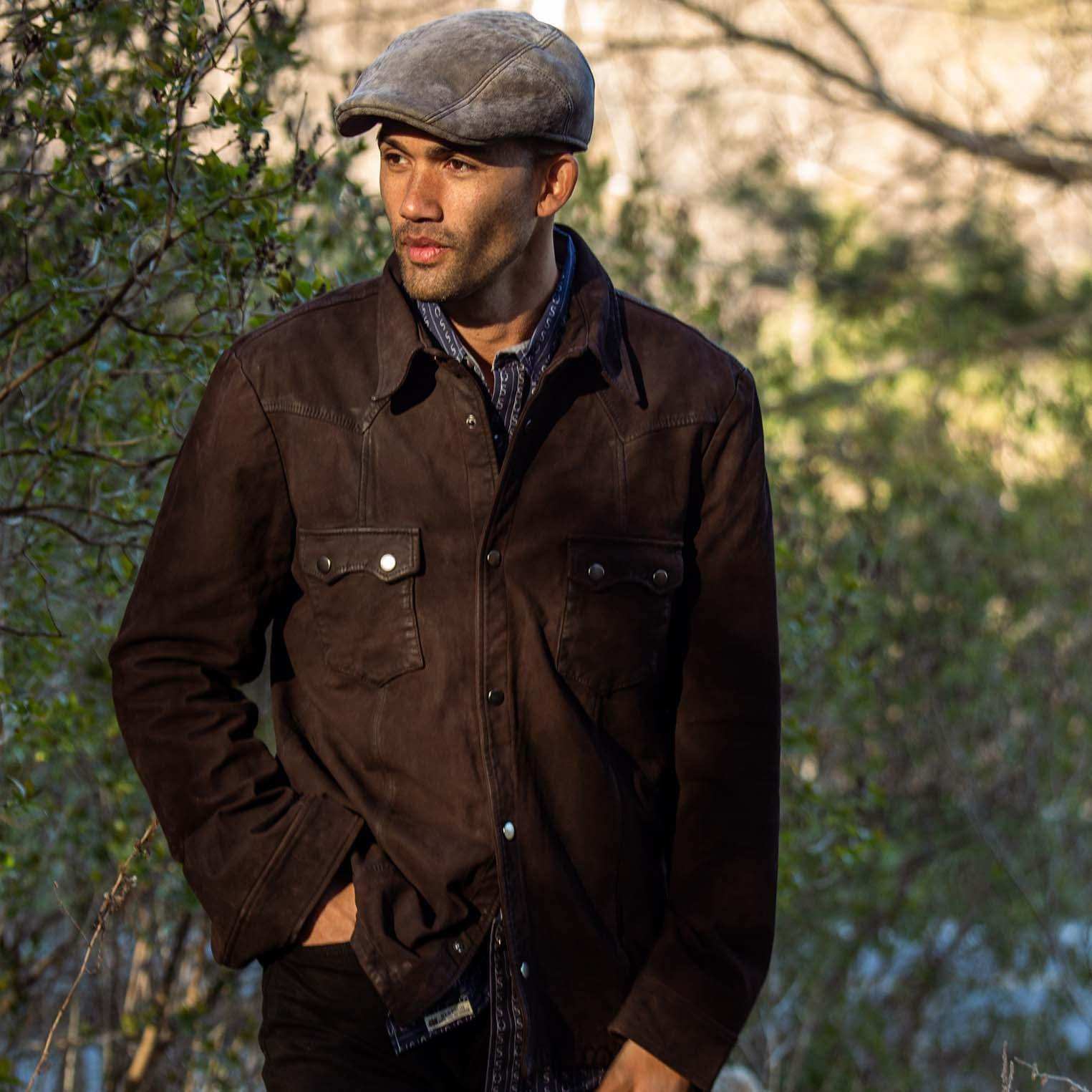 Stetson Leather Western Shirt Jacket - Stetson - Flyclothing LLC