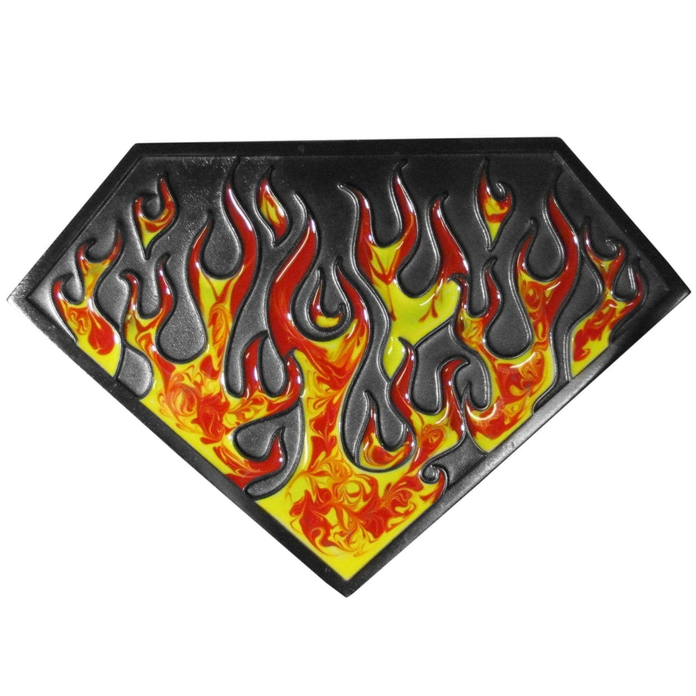 Flame Superman Shield Hitch Cover - Siskiyou Buckle