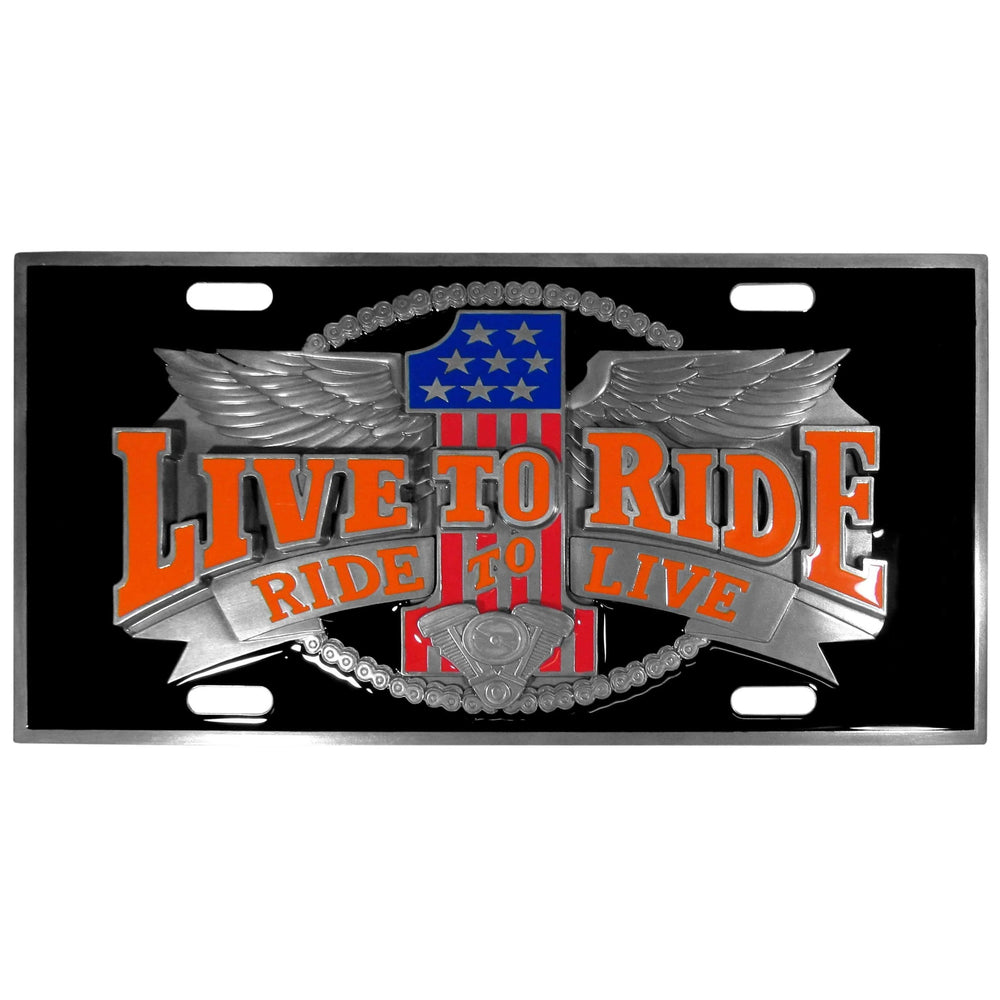 Live to Ride - 3D License Plate - Siskiyou Buckle