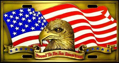 Proud To Be An American License Plate - Siskiyou Buckle